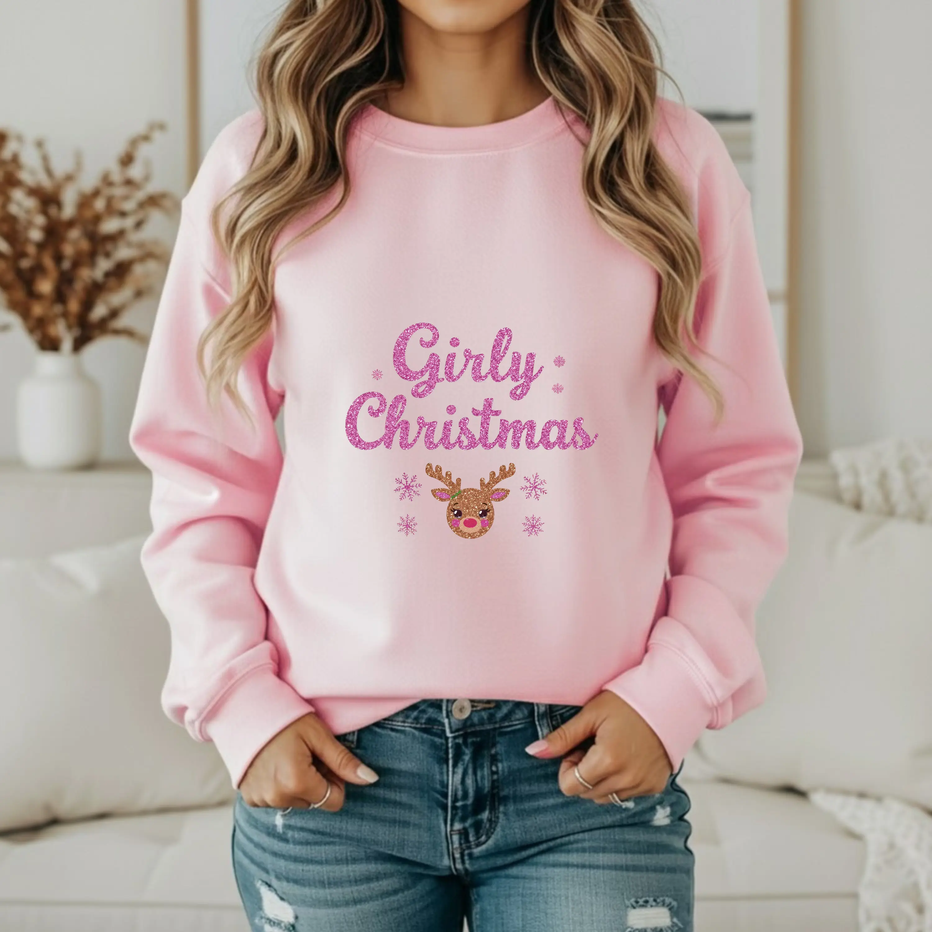 Girly Christmas Sweater, Women Christmas Sweater, Cute Christmas Sweaters