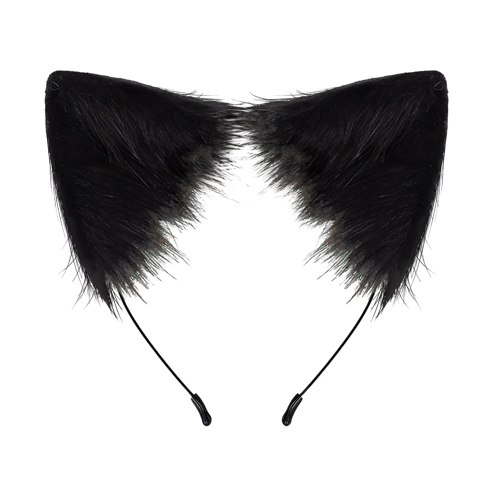 CuteStreet Handmade Faux Fur Cat Ears Headband with Bow Decor, Fashion Hair Accessory for Cosplay, Halloween Costume Parties, Black Headband, Headband Accessory, Animals