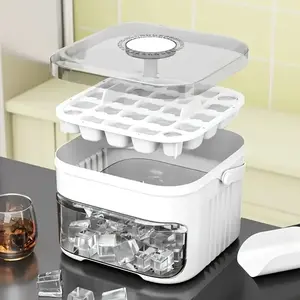 Double Layer Ice Cube Mold, Durable Reusable Plastic, Food Grade Storage Tray for Coffee Juice Cold Drinks, Home Bar Accessories, Ideal for Party Refrigerator Organization, Ice Molds