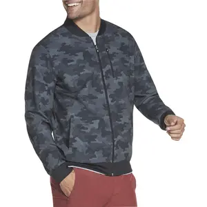 Skechers Mens Go Walk Skechweave Reversible Boundless Camo Jacket Coats Jackets Outerwear Full Zip Comfort Technology - Blue