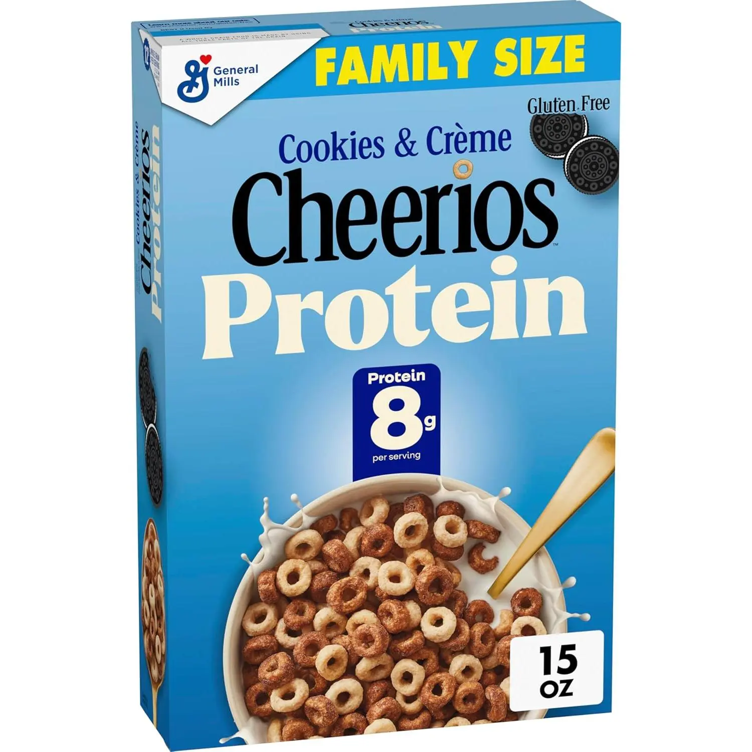 Cheerios Protein Cereal, Cookies and Crème, 8g Protein, Family Size, 15 oz