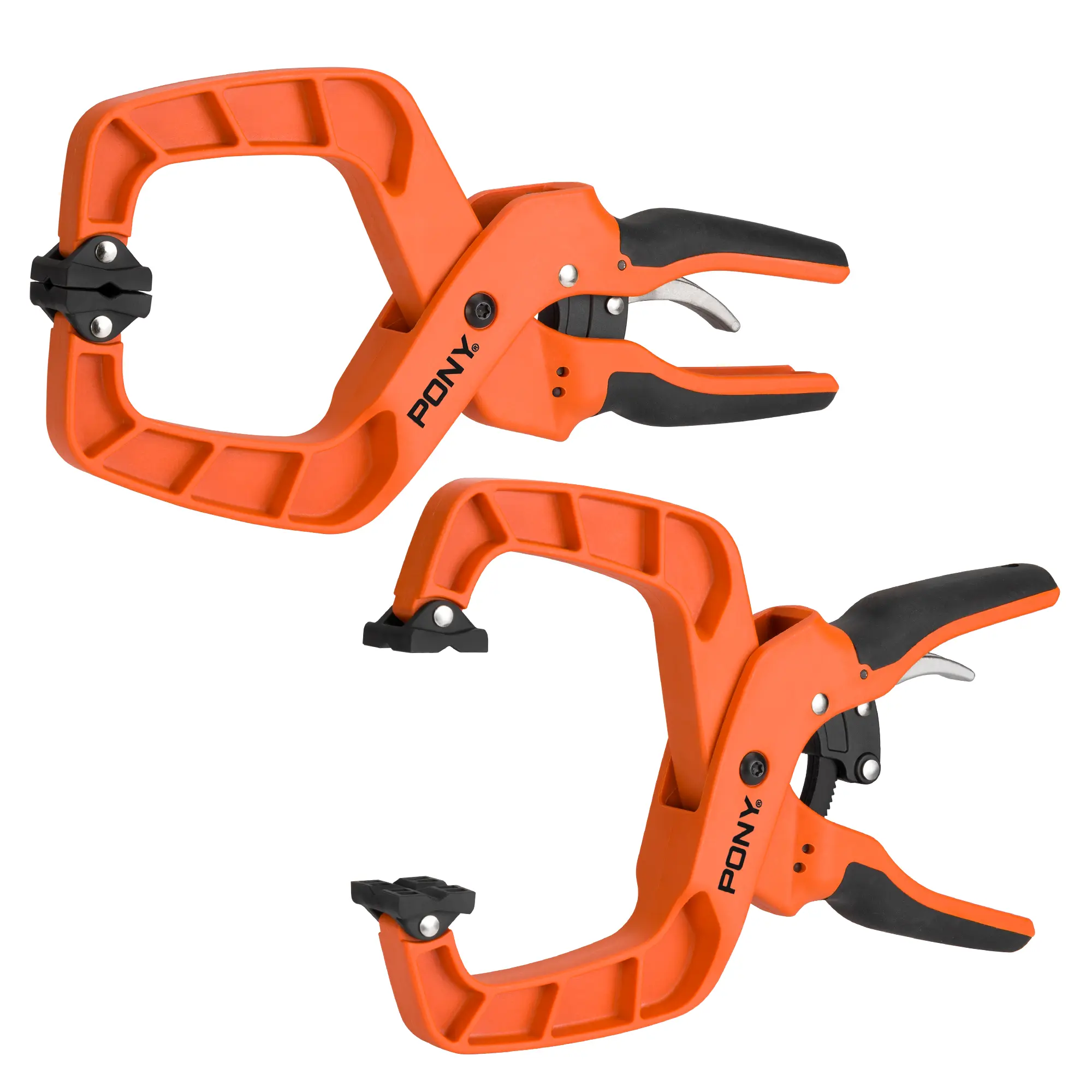 #BacktoSchool PONY 2-Pack 4-Inch Quick-Release Ratcheting Wood Clamps for Woodworking, Professional Hand Clamps with Box-Joint Design, Ergonomic Handles, 40 LBS Clamping Force