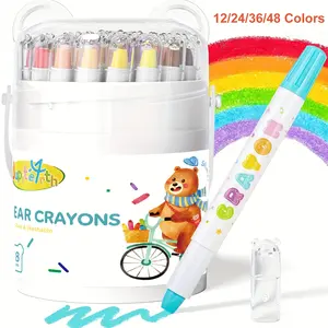 12/24/36/48 Color Twistable Crayons Non-Toxic Washable Crayons,Ultra-Silky Easy-Grip Art Supplies,Ideal Coloring Gift for Boys and Girls