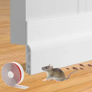 【NewYear2026】Door Draft Stopper for Bottom of Door, Adjustable Weather Stripping Door Seal for Cold Insulation, Under Door Sweep for Exterior & Interior Doors, Door Bottom Seal Blocker Noise (39inch,White)