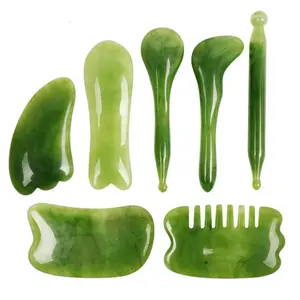 7-Piece Set Jade //antique Resin Scratching Board, Relaxing Fatigue Relief, Facial Massager, Acupuncture Stick, Skincare Tool, Aesthetic