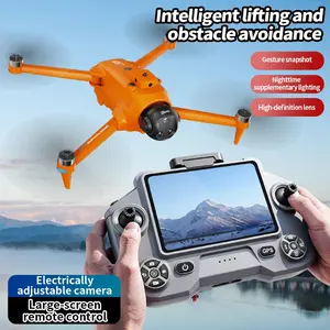 GPS Aerial Drone with 4.5” Screen Controller, Dual Optical Flow Cameras, 40-Min Flight (2 Batteries), 360° Obstacle Avoidance, Brushless Motor, FPV, Follow Me & Gesture Control for Outdoor Photography