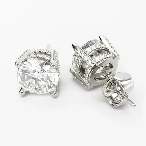 Jzora Classic 2ct Round Cut 925 Sterling Silver Stud Earrings for Every Occasion