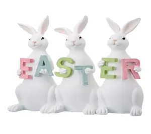 RC Home Decor- 8" Easter Bunny "EASTER" Figurine Decor
