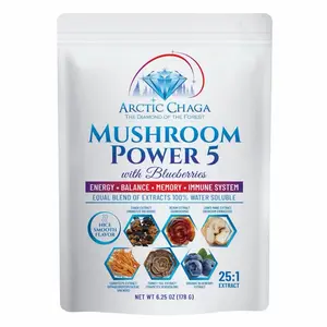 Arctic Chaga Mushroom Power 5K Extract Powder with Blueberries for Energy & Balance