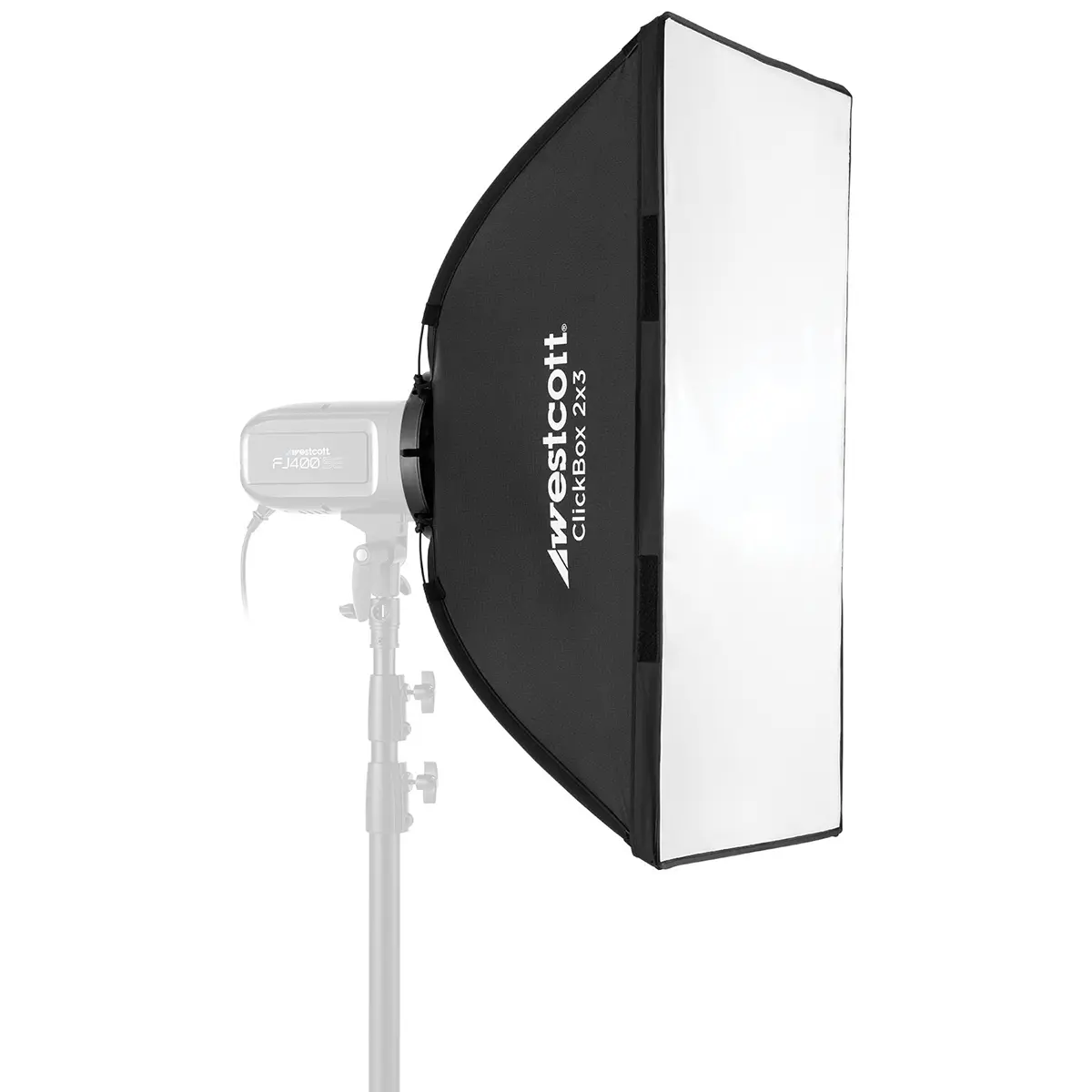 Westcott Strip Softbox for Portraits Product Quick Setup, Portable Lightweight 2x3' ClickBox with Bowens S-Mount for Video Interviews, Studio & Location Photography