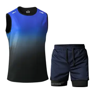 Men’s tank top and shorts set, regular fit casual athletic sleeveless top paired with shorts, summer men’s apparel set