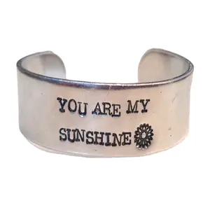 Stampede Jewelry Hand Stamped Bracelet You Are My Sunshine Western Inspired Adjustable Comfortable Cowgirl Quote