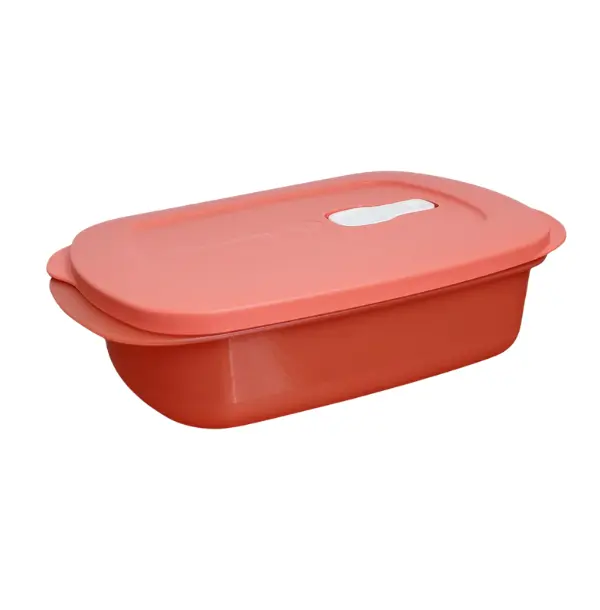 Tupperware CW 4-Cup Rectangular Kitchen Food Container - Leak Proof Lid, BPA-Free, Microwave-Safe, Dishwasher-Safe, Reusable, Stain-Guarded, Built-In Steam Vent, Durable, Freshness-Maintaining Orange Meal Prep Container