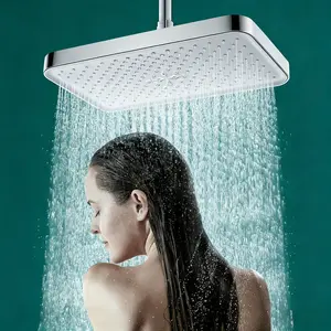 Rain Shower Head, Rainfall Shower Head, High Pressure Shower Head, High Pressure Showerhead, Bathroom Fixed Shower Head, Bathroom Shower Sprinkler, Bathroom Accessories, Powerful Shower Heads High Pressure