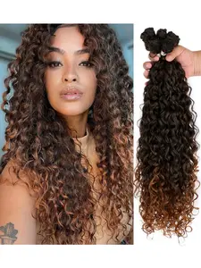 Gogo Curl Curly Hair Bundles for Women, Weave Extensions, 22-24 Inch Deep Wave, 9 Packs, Bohemian Water Wave, Long Wigs for All Seasons, Daily Use