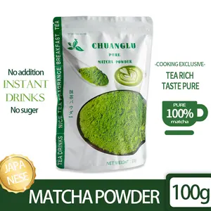 Chuanglu Matcha-2-100g Pure Matcha Powder from China No Sugar Instant Drinks Cooking Exclusive Tea Rich Taste Pure 100% Matcha No Addition Instant Drinks No Sugar - Flavor