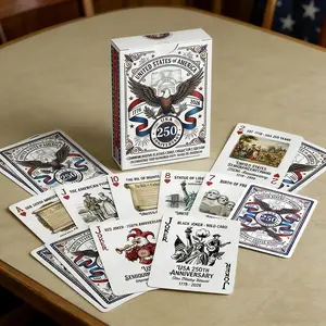 250th Independence Day Anniversary Commemorative Playing Cards, 1776-2026 Standard Premium Poker Cards, Patriotic Collectible Souvenir, Family Game Gift, Ideal Father's Day Present