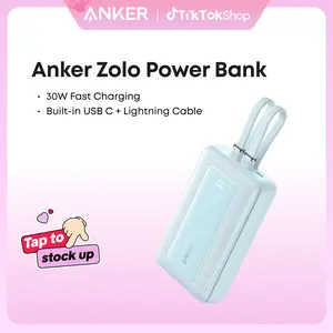 Anker Zolo Power Bank, 20,000mAh and  10,000mAh 30W Max Fast Charging with Built-In USB-C and MFi-Certified Lightning Cables, For iPhone 15 Series, MacBook, and More