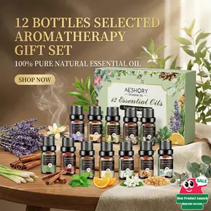 12 Pcs Natural Aromatherapy Essential Oils Set | Perfect for Diffusers | Lavender, Vanilla, Rose, Peppermint & More | Ideal for Aromatherapy, Relaxation & Home Use