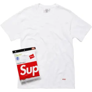 Supreme Hanes Tagless Tees (3 Pack) White Men's 100% Authentic Comfortable Everyday Wear Tshirt Gym Casual Soft Cotton Short Sleeve