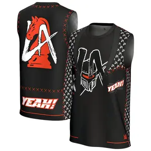 WWE LA Knight YEAH 3D Tank Top Black Red Chess Knight Helmet Logo All Over Print Unisex Streetwear Casual Sport Fan Gift Men Women All Season