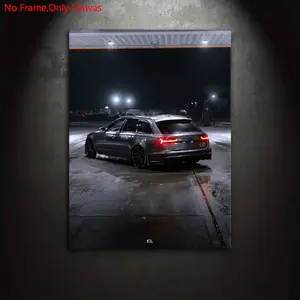 1 piece/set frameless canvas painting print posters, Unframed Art Print, classic realistic vehicle art, collection Audi RS6 Avant in Snow, perfect gift for performance car enthusiasts, ideal for bedroom, living room, kitchen, Decor