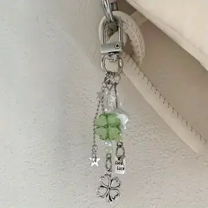 Four-Leaf Clover Phone Charm, Phone Chain, Lucky Decoration Pendant, Car Bag Hanging Ornament, Unisex Holiday Gift, Perfect Accessory for All Occasions, Phone Accessories
