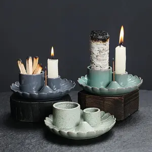 Ceramic Incense Burner Set, 3 Counts/set Multifunctional Incense Burner, Candle Holder, Home Decoration Supplies for Living Room Bedroom, Bedroom Accessories