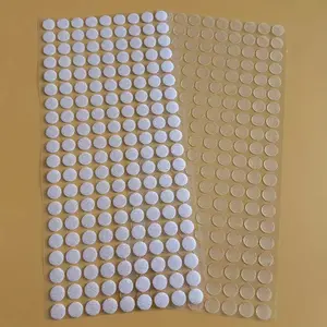 Transparent Dot Stickers with Hook & Loop Fasteners, Strong Adhesive, No Dry Out, Round Coin Design, Perfect for Office Organization, Adhesive Tabs