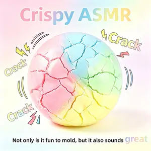 Super Relaxing Crispy Handmade Squeeze Ball, Wax skin creates vivid ASMR crunch sound. Slow rebound decompression stress relief toy eases anxiety & daily tension. Portable fun fidget toy, perfect holiday & party gift for casual relaxation and mood calming