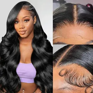 SKINLIKE 5x5 Swiss HD Lace Closure Upgraded Drawstring Glueless Wigs 26 Inch 200% Density 16A Body Wave Real Human Hair Wigs Natural Black Pre Plucked Real 0.1mm Ultra-thin Invisible Swiss HD Lace Lifespan 3X No Tangle No Shedding