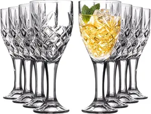 Royalty Art Wine Glasses Goblet Glassware Set of 8, 10oz, Tumbler Glasses, Decorative Chalice Kinsley Design for Beer, Liquor, Wine, Water, and Beverages, Party and Event Serving… Drinkware Indoor Stylish glass can whiskey cup friend gift drinking glass c