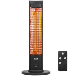 【Father's Day】VEVOR Infrared Heater, 1500W Remote Control Electric Space Heater, Patio Heater w/ 3 Speeds & Timer & Tip-Over Protection, Outdoor/Outdoor for Bedroom,Studio,Porch,Dining Room,Studio, Stand,40in L