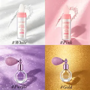 Fairy Shimmering Highlighter Powder -Sparkle Powder High Gloss  for Face Body & Hair, Glitter Face Highlighter  for Women Party or Daily Wear Controuring Blush
