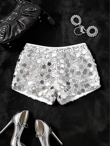 Summer New Sequin Shorts for Women, Loose Fit Hip-Hugging Slimming Casual Hot Pants, Shiny Comfortable Fashion Bottoms