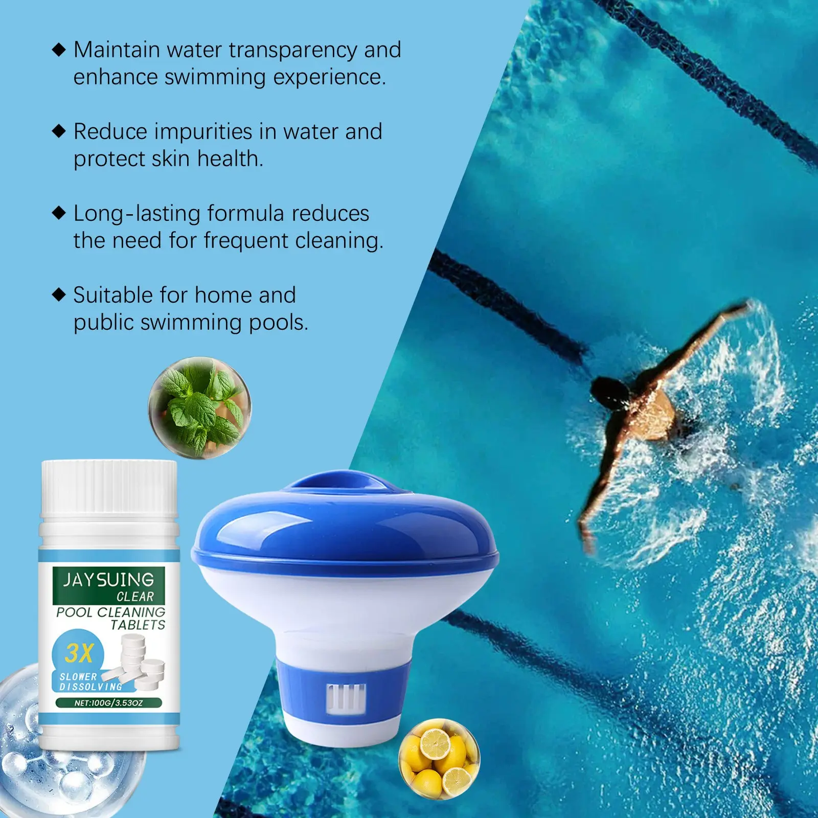 1pc, Adjustable Floating Chlorine Dispenser For Indoor Outdoor Swimming Pools, Effortless Chlorine Application, Effective Disinfection and Sanitizing, Pool Accessories, Pool Supplies