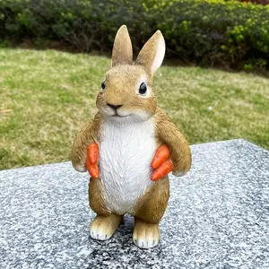 Cute rabbit statue ornaments, animal model resin handicrafts, creative rabbit garden decorations, courtyard and outdoor cartoon animal sculptures