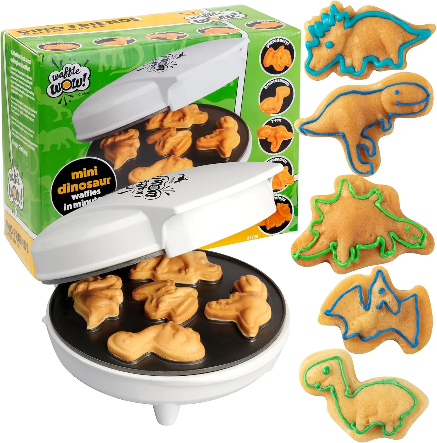 Mini Dinosaur Waffle Maker – Cute Dino Shaped Pancakes & Waffles for Kids Breakfast & Gifts