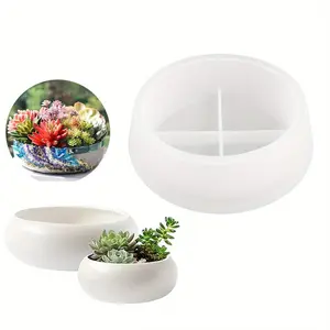 1Pc Resin Casting Mould Bowl, 18 x 18 x 6 cm Epoxy Silicone Mould Bowl, Resin Bowl Mould for Candle Holder, Storage Container, Potted Plants