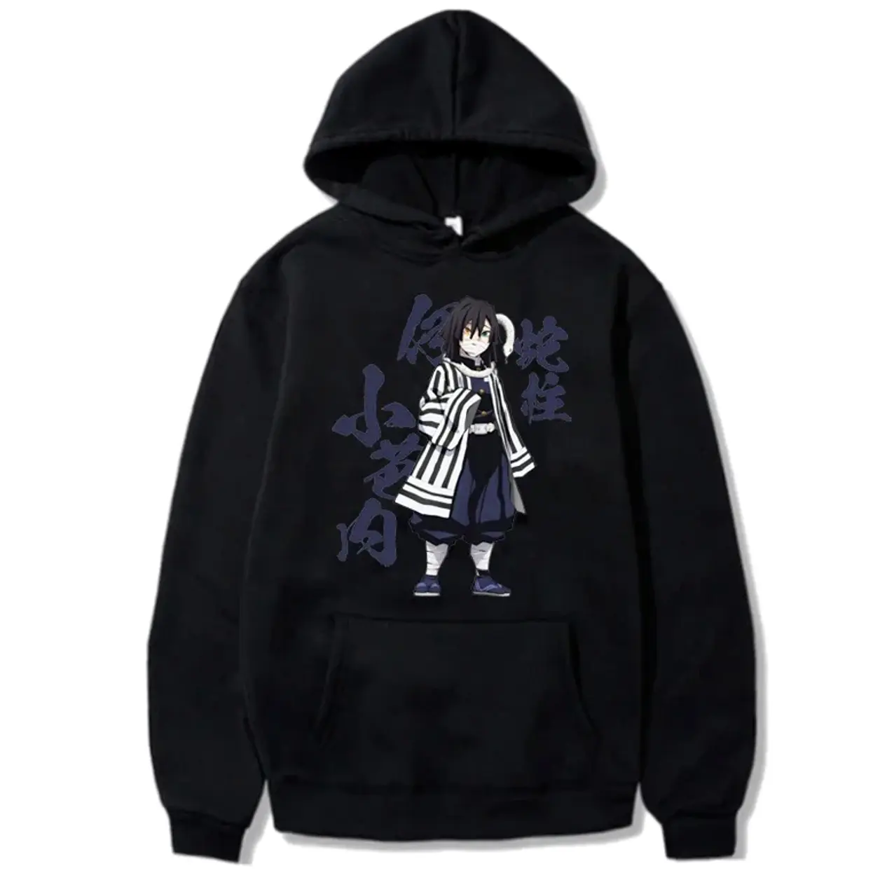 Casual Cool Anime Men Women Sweatshirts Demon Slayer Iguro Obanai Plus Size Hoodie Harajuku Unisex Graphic Printed Hooded VWX