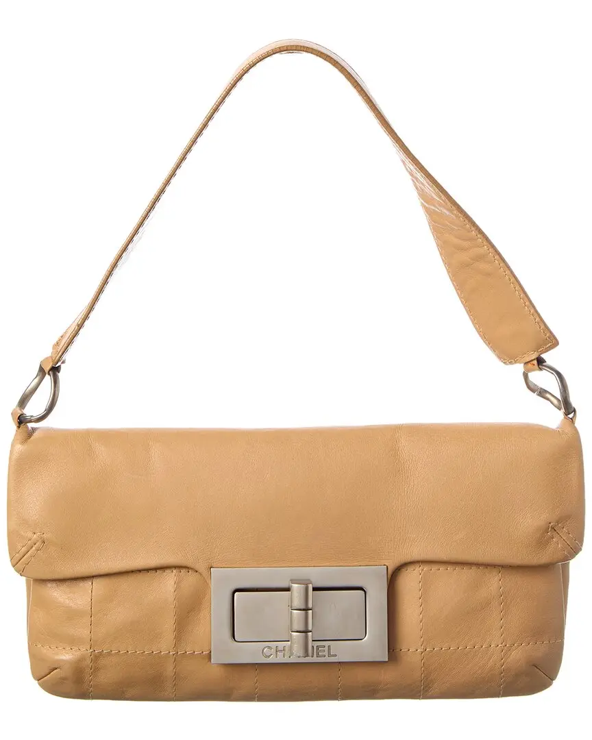 Chanel Tan Calfskin Leather Square Stitched Mademoiselle Shoulder Bag  (Authentic Pre-Loved)