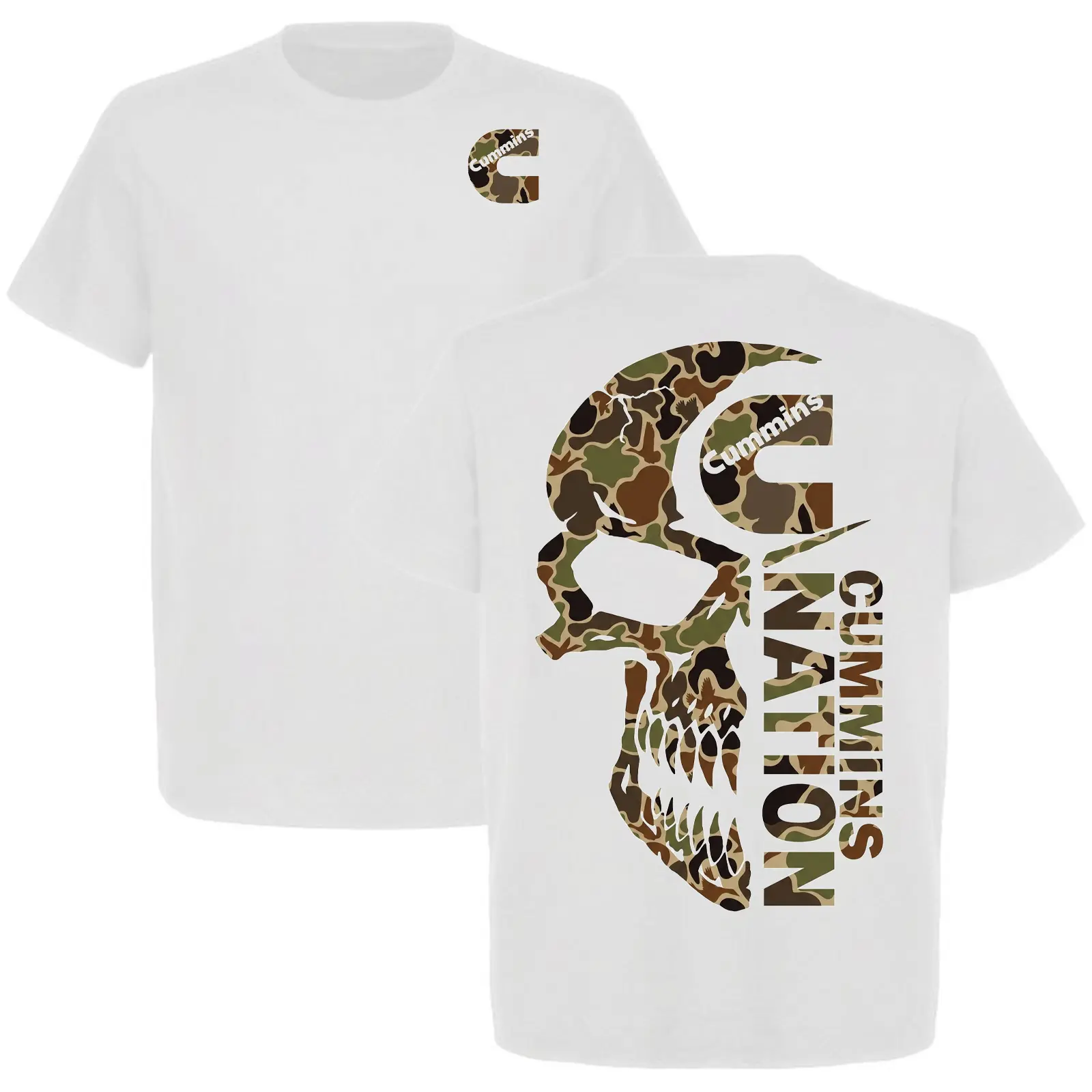 Cummins Nation T-Shirt Camo Skull Diesel Truck Graphic Tee Cummins Engine Fan Shirt Pickup Enthusiast Gift Unisex