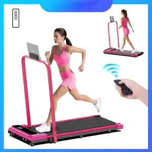 [Colorful Handrail] Upgraded Folding Treadmill , Low-Noise Motor – 265lbs Weight Capacity Spacious Belt Walking Pad, Dual Shock Absorption, Remote Control & Wheels for Easy Moving – Includes Free Resistance Bands