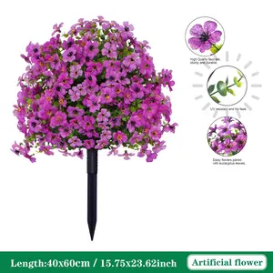 22-inch artificial direct-insertion plant flowers, artificial silk Daisy eucalyptus with ground nails, outdoor spring and summer decoration, UV-resistant, suitable for porch, home, indoor terrace, balcony, courtyard decoration, simulated tree