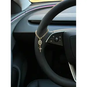 1 steering wheel ornament, Car Ornaments, Car Interior Accessory, adjustable length, simple and cute, rosary car pendant, unique and fashionable car pendant, Decoration