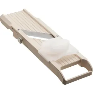 Mandoline Slicer with 4 ,  Stainless Steel, , 12.75 x 3.625-Inches, Beige