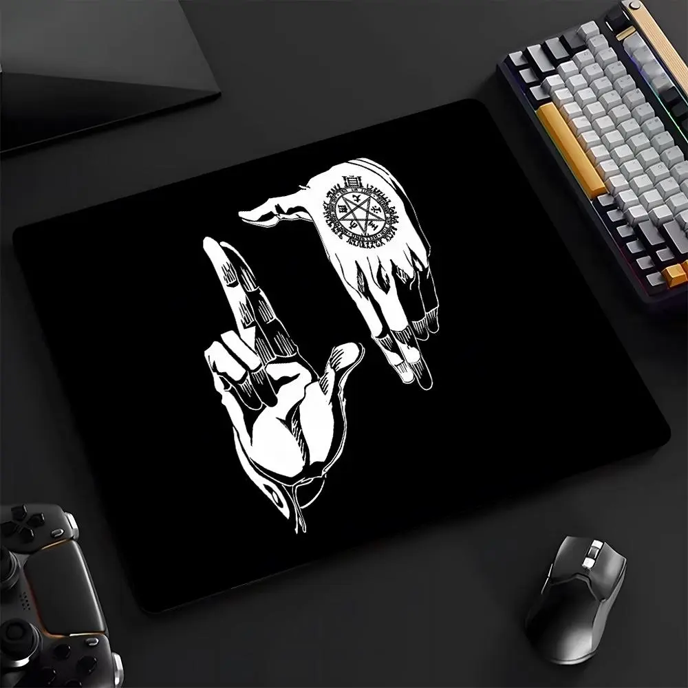 Anime Mystical Hands Large Gaming Glass Mouse Pad, High Quality Reinforced Glass, Aesthetic Waterproof Washable Smooth Hard Desk Mat, Smooth Touch Gaming Mousepad, Halloween