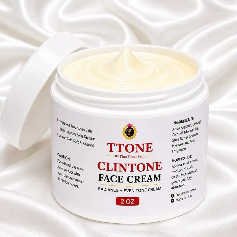 TINA TONER CLINTONE Glow Restore Face Cream - Vitamin C, Aloe & Collagen Infused Moisturizer, Lightweight, Hyaluronic Acid, Gentle Hydration, Skin Repair, Clean Face Daily Care