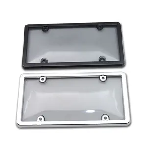 Modified US Standard Transparent License Plate Frame Plastic Metal Universal Car Brand Frame