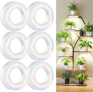 48 LED Full Spectrum Ceiling Grow Light for Indoor Plants - Adjustable Brightness, Auto Timer, USB Powered, Energy-Efficient Halo Plant Lamp
